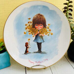 Vintage 1970s Fran Mar Moppet's Mother's Day Plate, Vintage Mother's Day gift